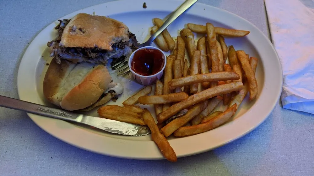 Philly Cheese Steak Sandwich with Fries