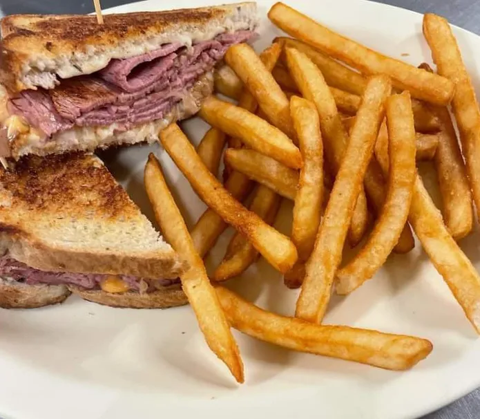 Reuben Sandwich and French Fries